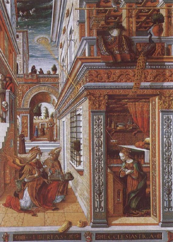 Carlo Crivelli Annunciation with St. Endimius France oil painting art